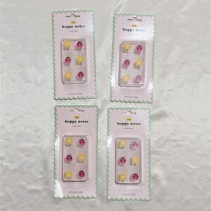 New Post-it Ladybug and Yellow Flower Push Pins 4-Pack (24 Push Pins)